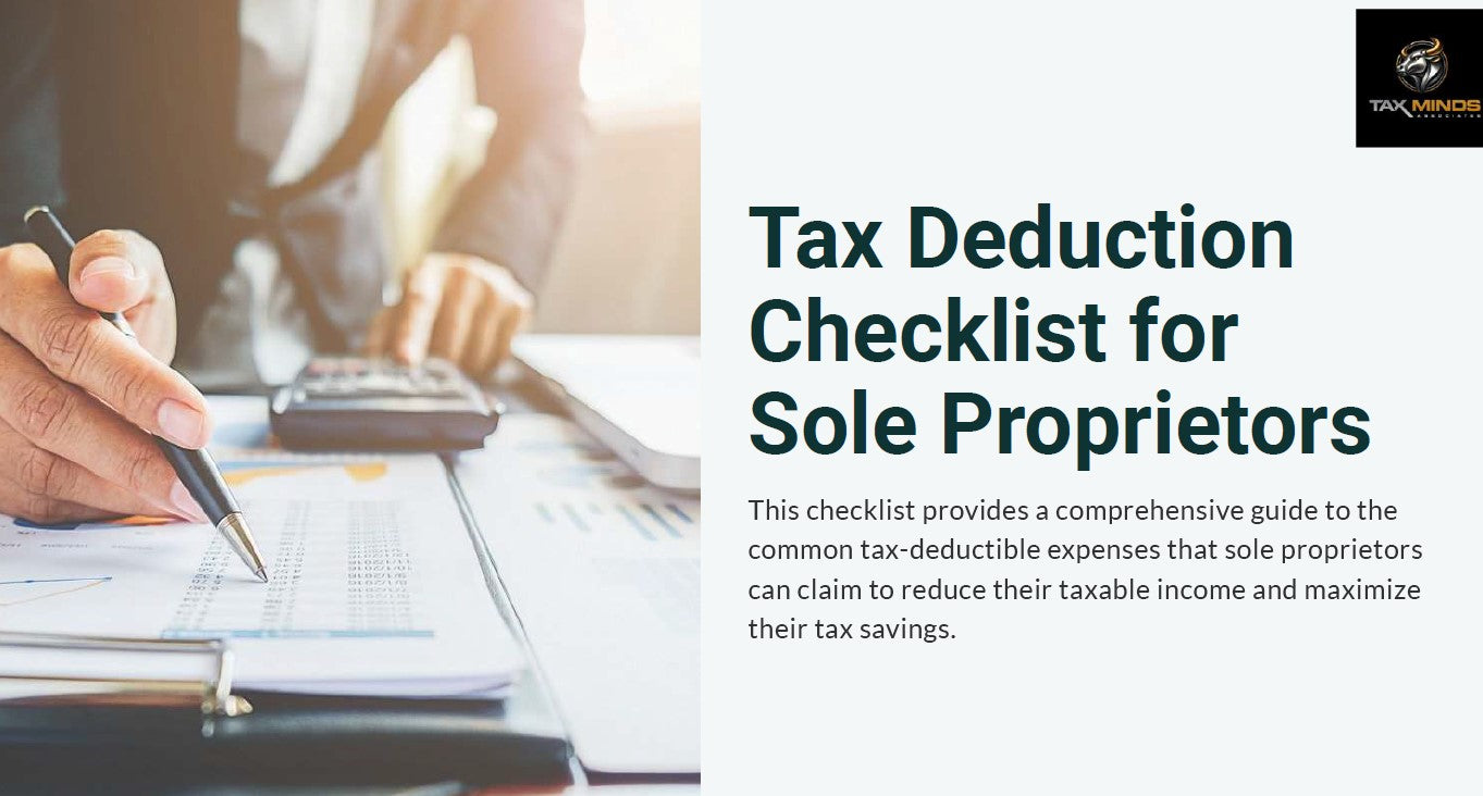 Tax Deduction Checklist for Sole Proprietors (Digital Download)